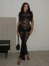 Knot Ribbon Mesh Midi Dress 3