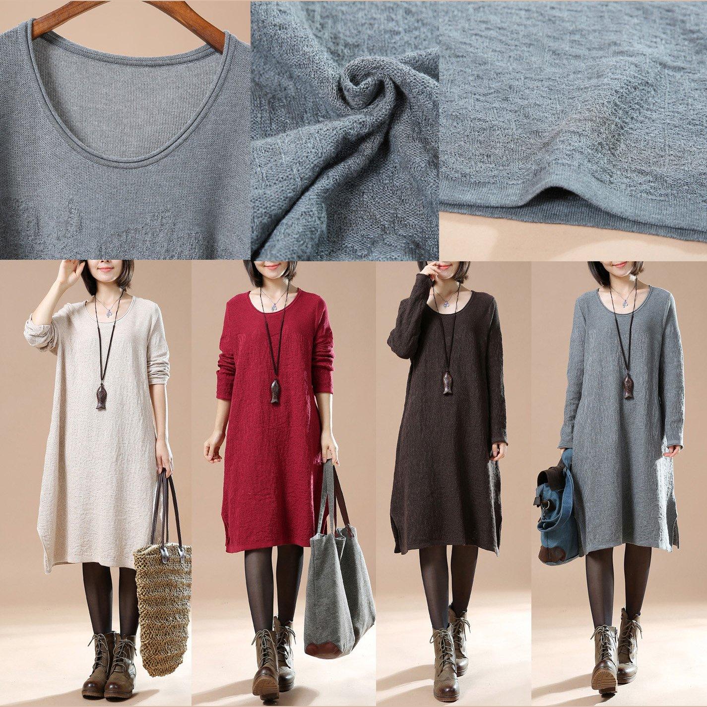 Chocolate oversize women sweaters knit dresses