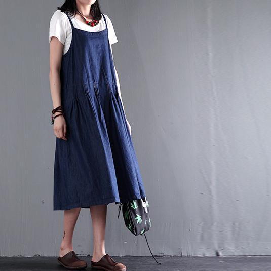 summer denim dress long denim scraped maxi dress plus size sundresses