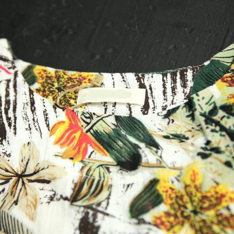 New Summer Maxi Dress Print Linen Dresses Plus Size Sundress