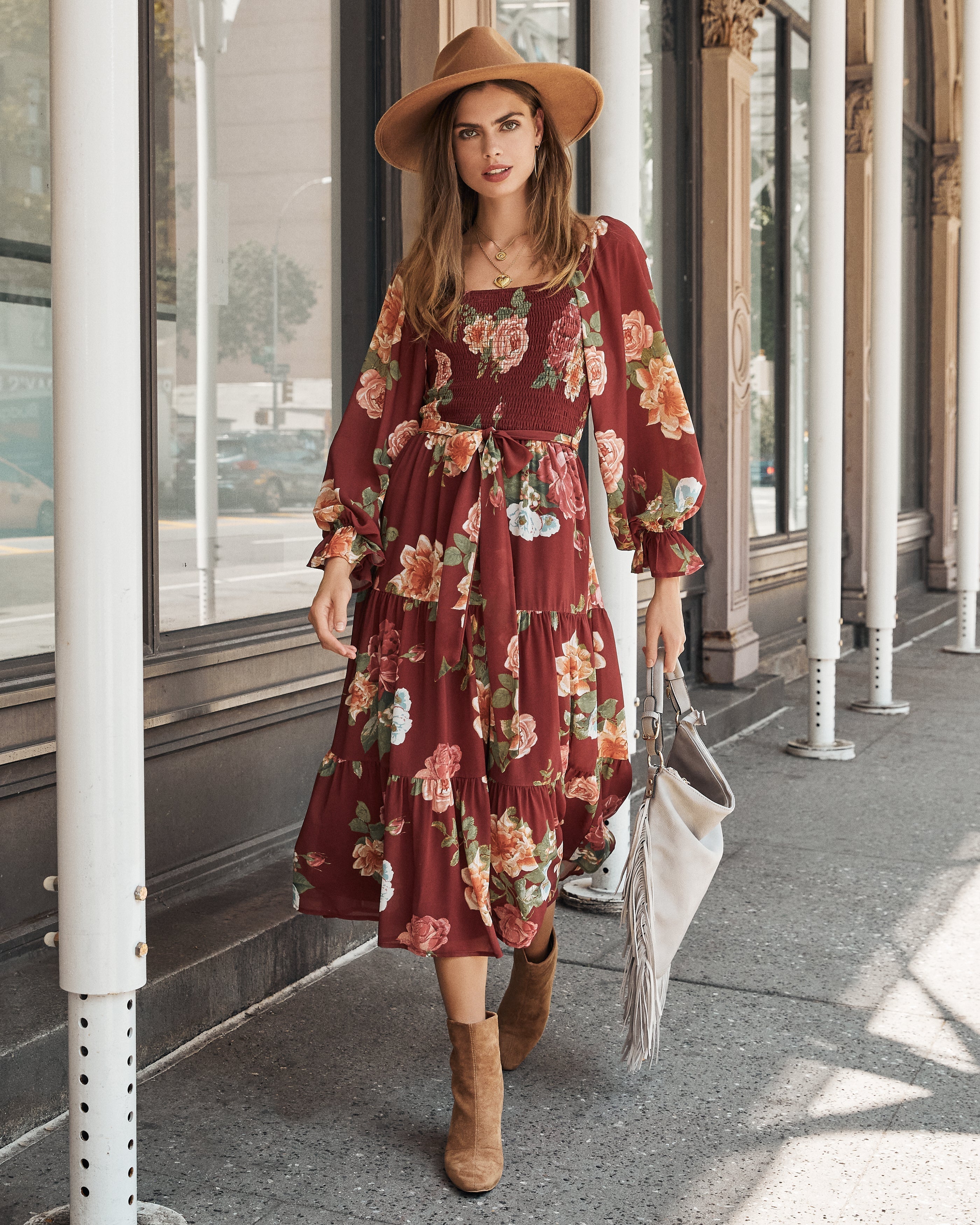 Claudette Floral Smocked Midi Dress - FINAL SALE