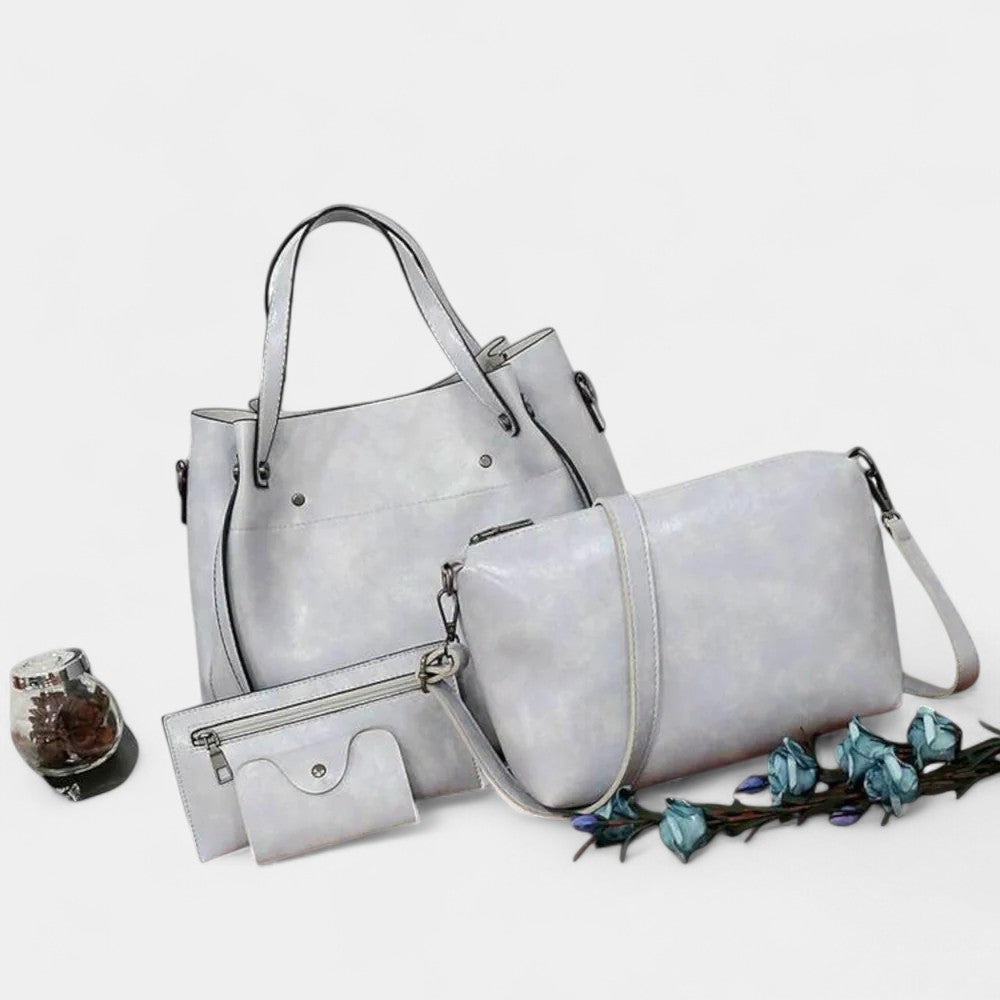 DANIELLA 4-PIECE LEATHER BAG SET