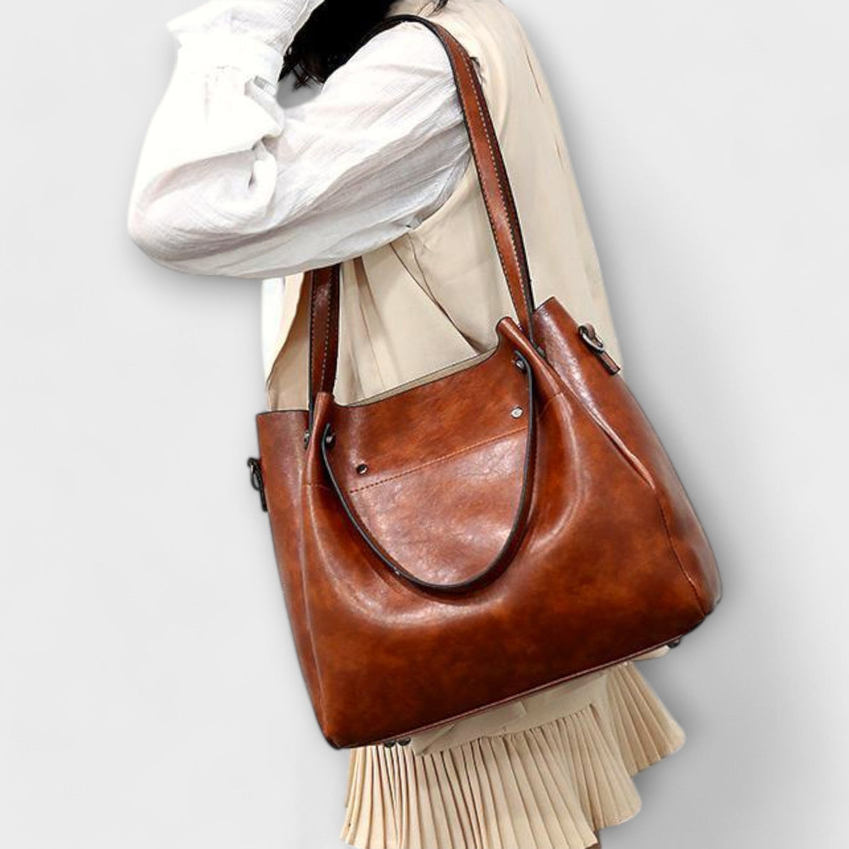 Faux Leather Tote Crossbody and Pouch Four Piece Bag Set