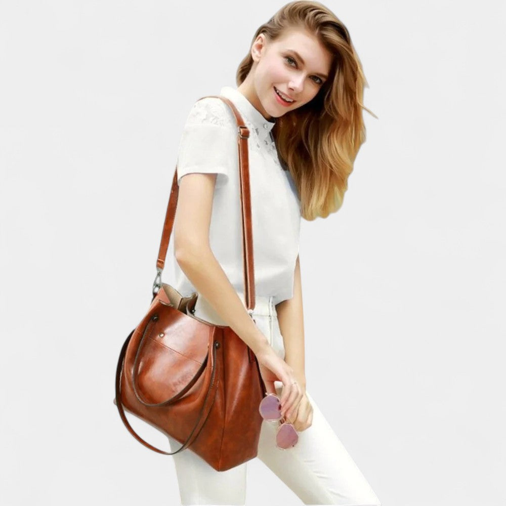 DANIELLA 4-PIECE LEATHER BAG SET