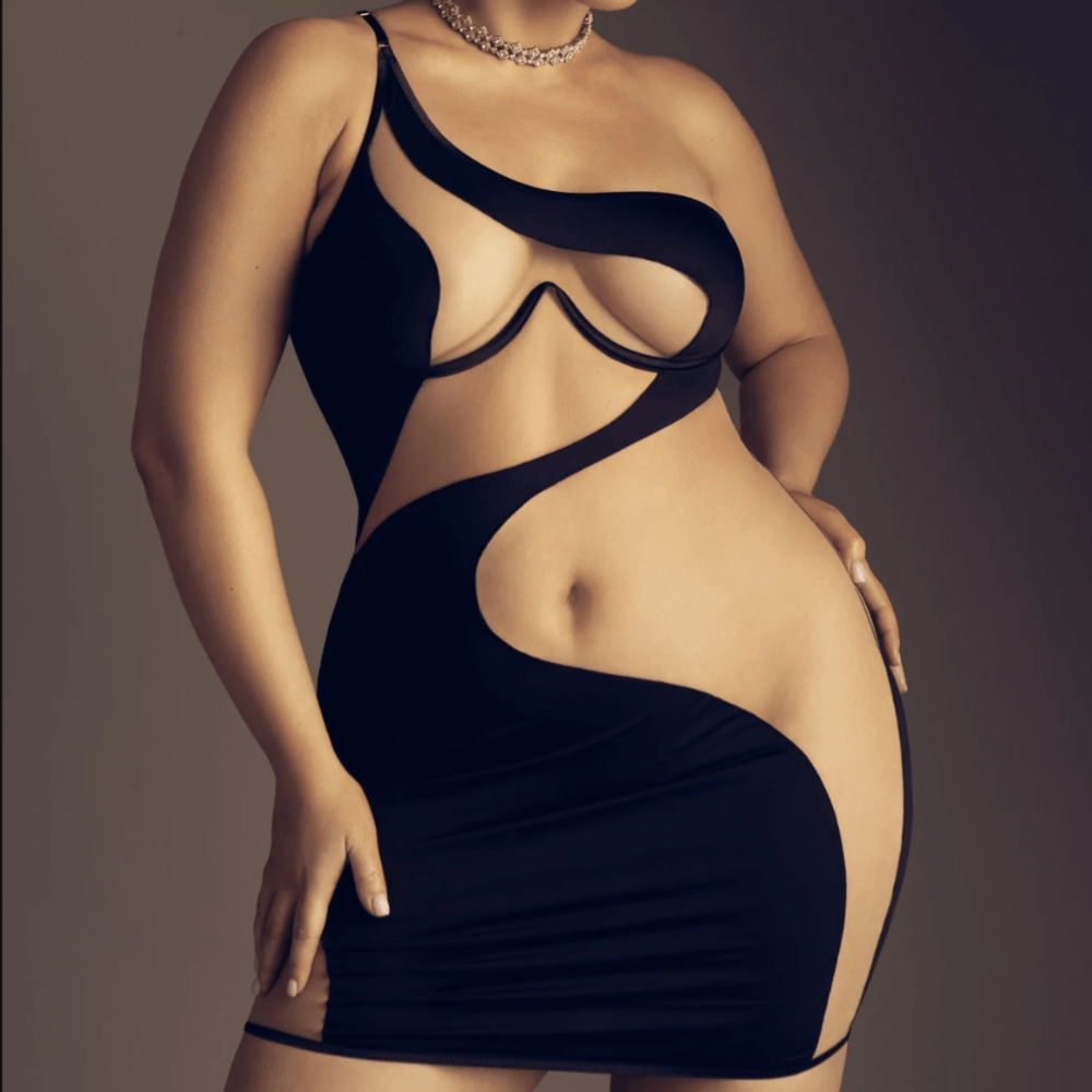 Mermaid Asymmetric Cut Out Mesh Mini Dress 9