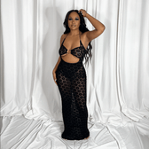 Make My Night Mesh Daisy Printed Maxi Dress 4