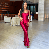 Weekly Party Metallic Satin Cowl Neck Maxi Dress 5