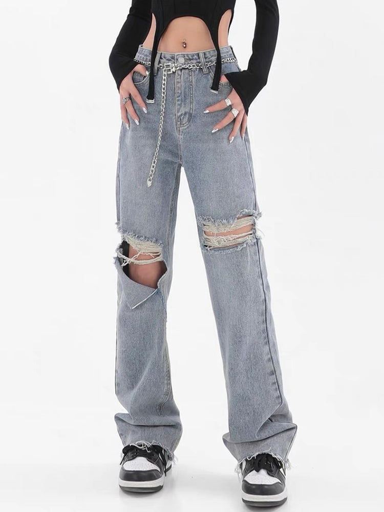 Chic Casual Y2k Ripped Jeans