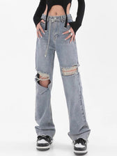 Chic Casual Y2k Ripped Jeans