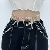 Chain Cross Pendant Waist Layered