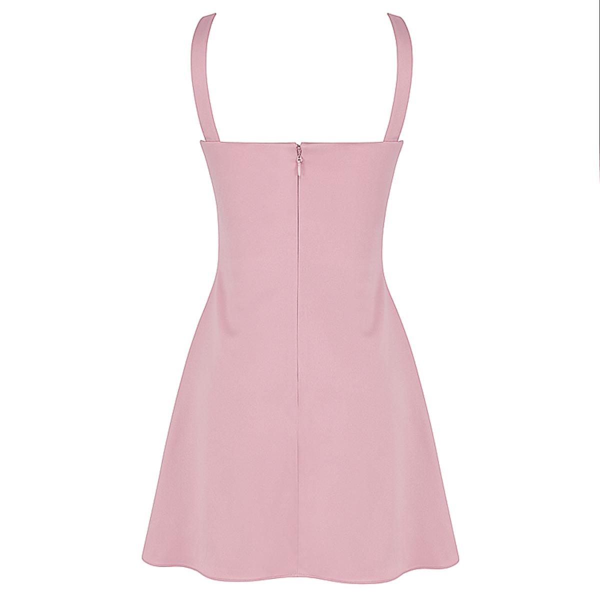 Satin Square Neck Wide Strap Bustier A-Line Mini Dress 11