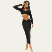 Disco Feeling Bow Off Shoulder Bandage Midi Dress 7