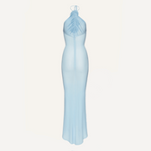 Easy Style Blue Mesh Maxi Dress 10