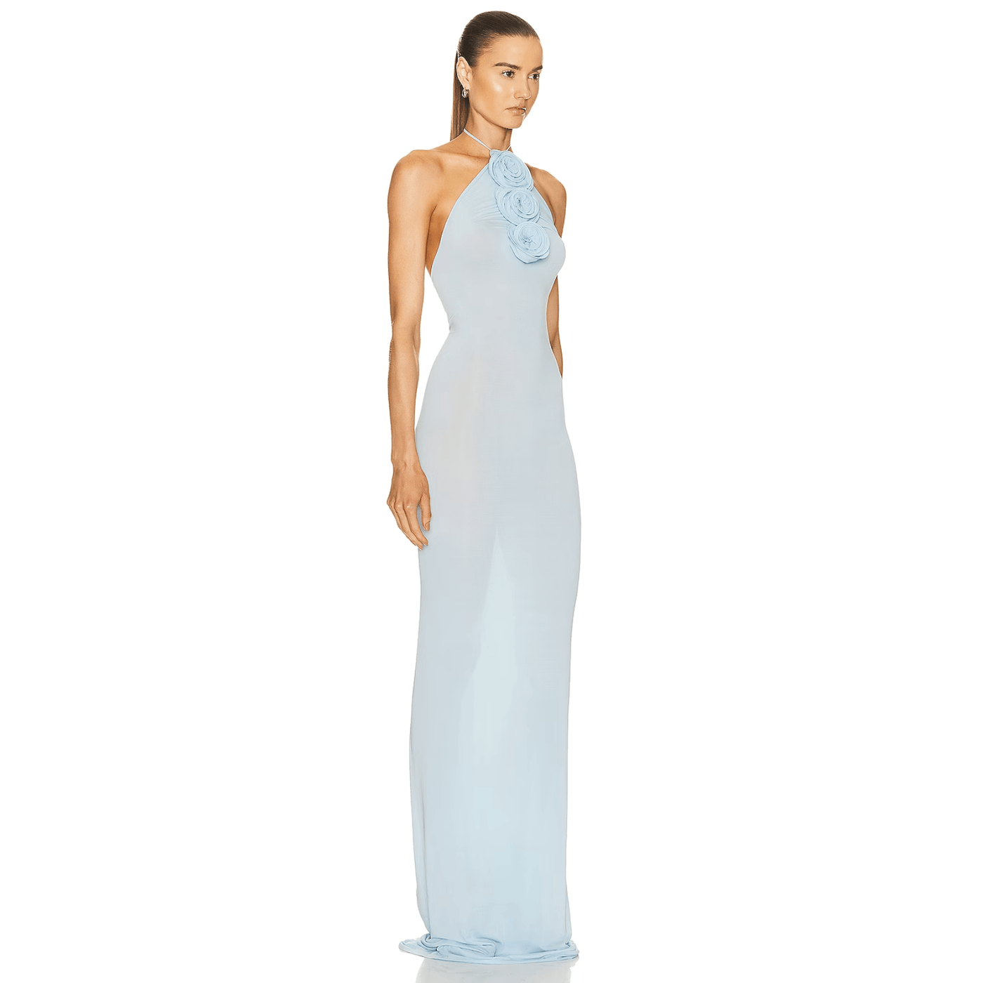 Easy Style Blue Mesh Maxi Dress 7