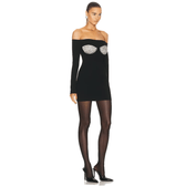 Envy You Off Shoulder Crystal Cup Mini Dress 7