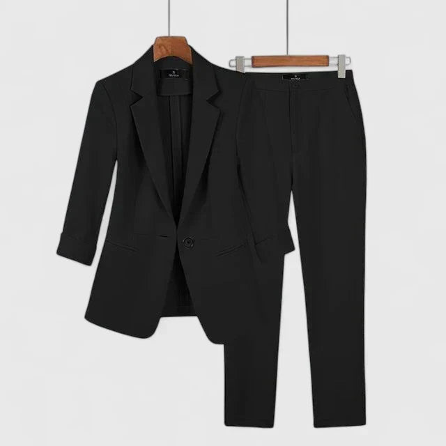 Single Button Blazer and Pants Two Piece Set