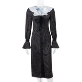 New Autumn Fashionable French Style Floral Long-sleeved Elegant Casual Vestidos Midi Dress