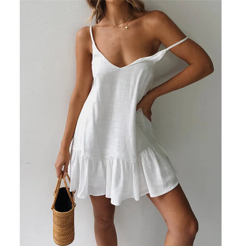 Strap Ruffle Sleeveless Green Midi Dress
