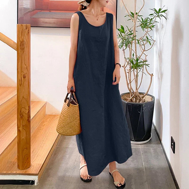 Juana Elevated Linen Dress Premium Wardrobe Essential