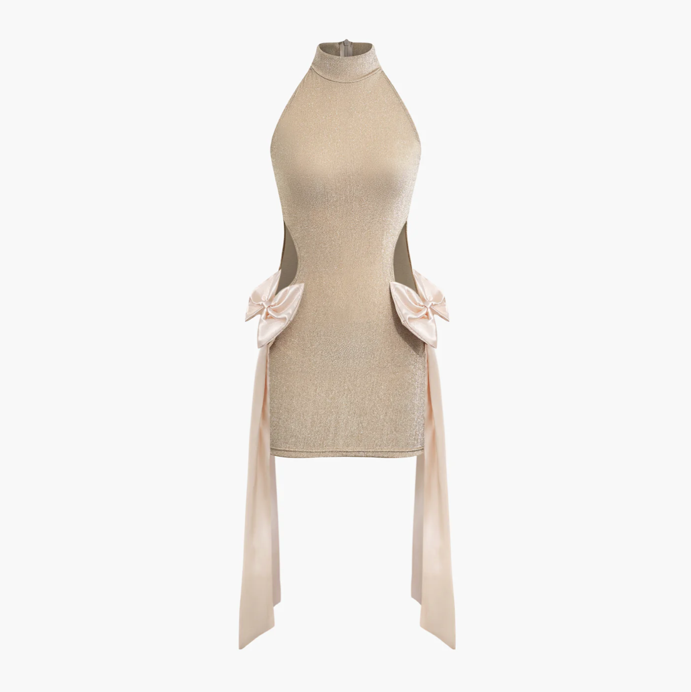 Midnight Riddle Bow Cut Out Glitter Mini Dress - View 5