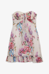 Strapless Floral Backless Ruffle Mini Dress 5