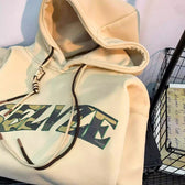 Camouflage Letter Print Punk Y2K Hoodie