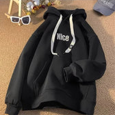 Nice Letter Print Cotton Fleece Hoodie