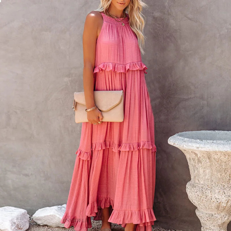 New Floorlength Round Loose Irregular LOOSE Midi Dresses