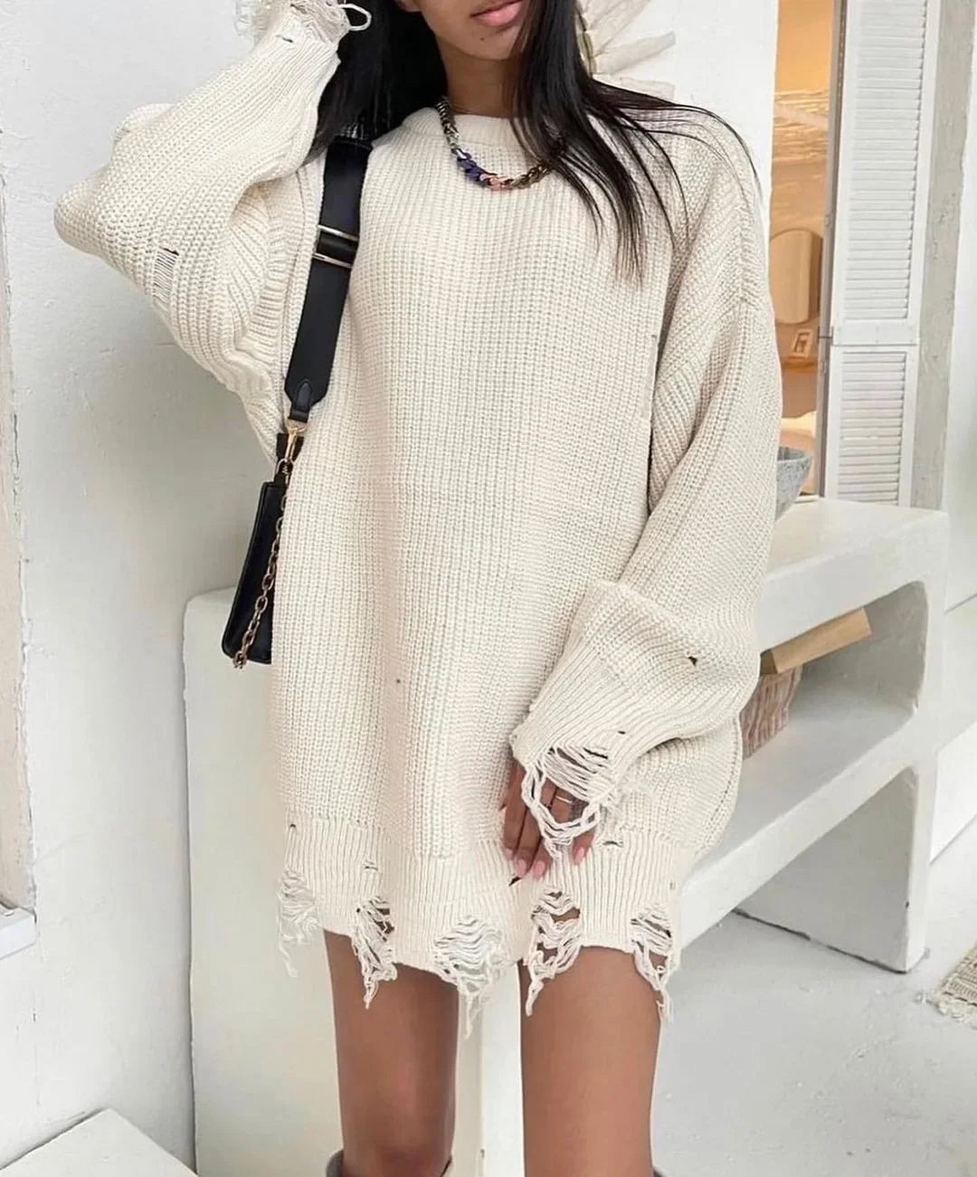 Trendy Loose Warm Cozy Stylish Comfortable Soft Knitted Green Winter Long Sleeve Sweater