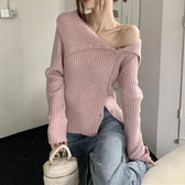 Utton Off Shoulder Gray Sweater