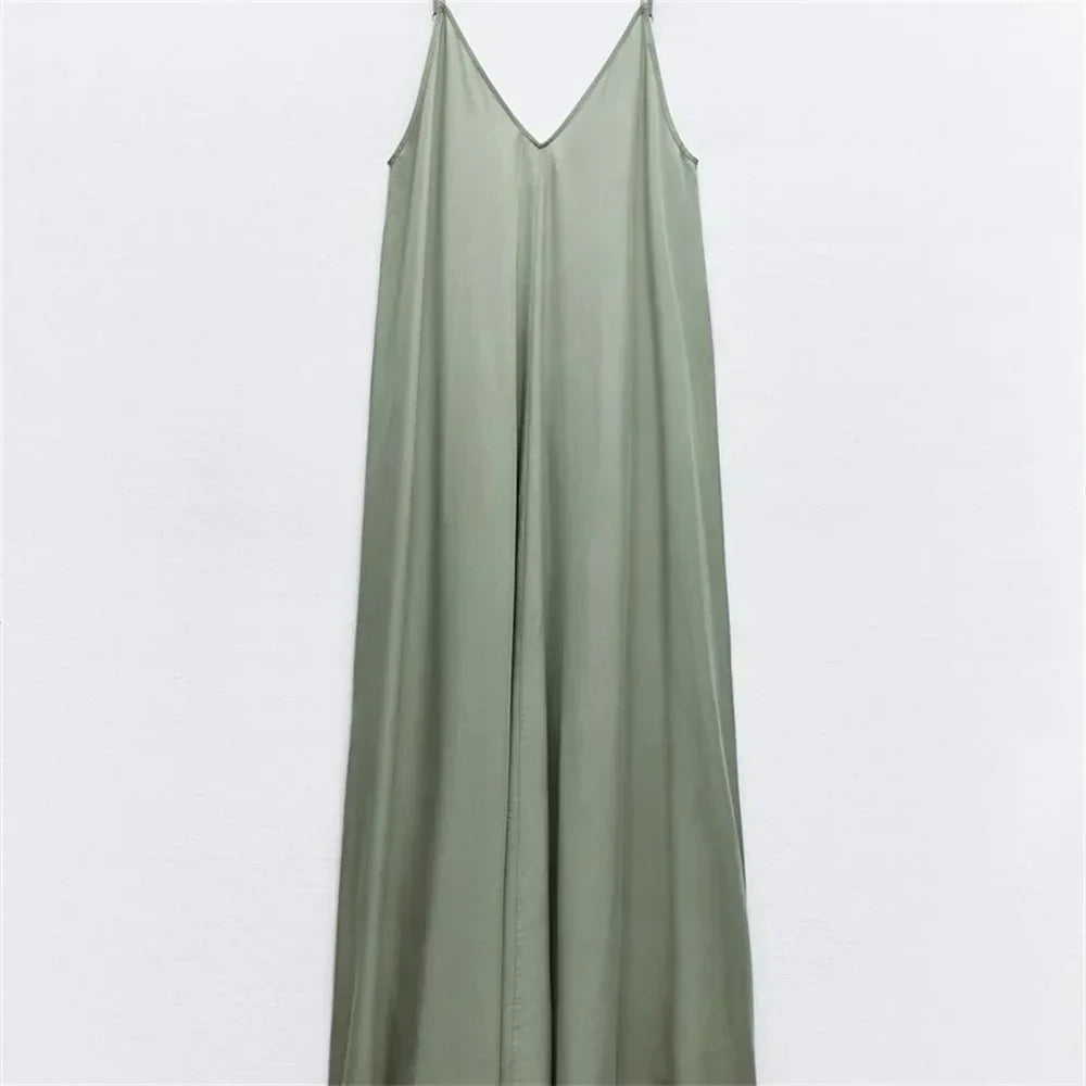 Flowing Greta Midi Dress for Women Effortless Chic Look