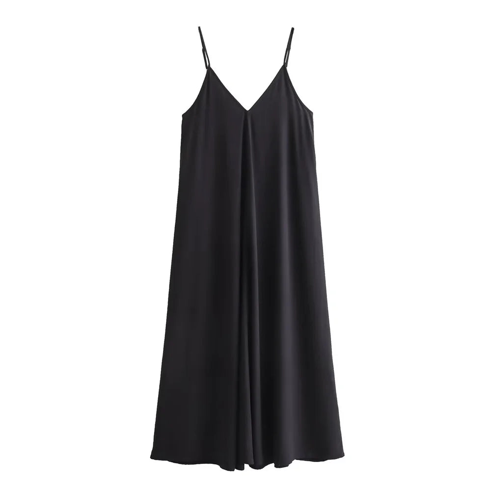 Flowing Greta Midi Dress for Women Effortless Chic Look