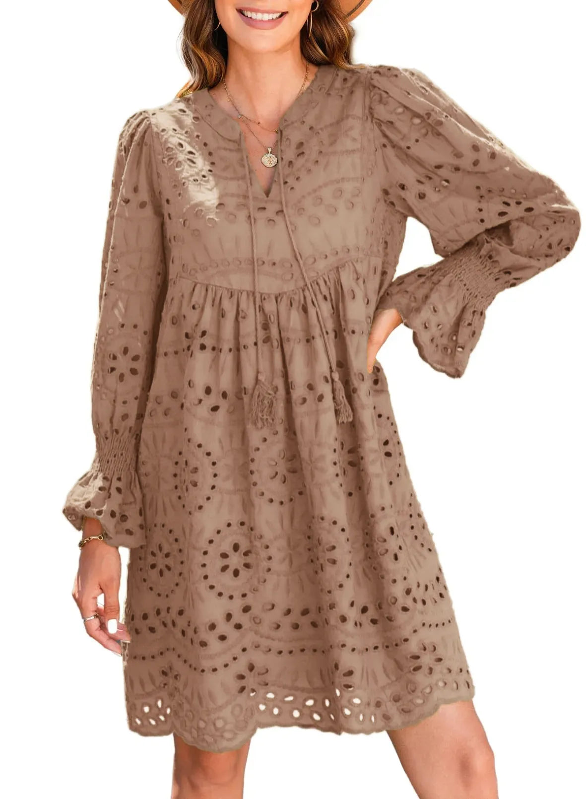 Kirelle - Breathable V-Neck Skirt Dress