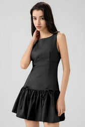 Bow Detail Sleeveless Mini Dress