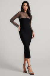 Umari Long Sleeve Bandage Maxi Dress - View 2
