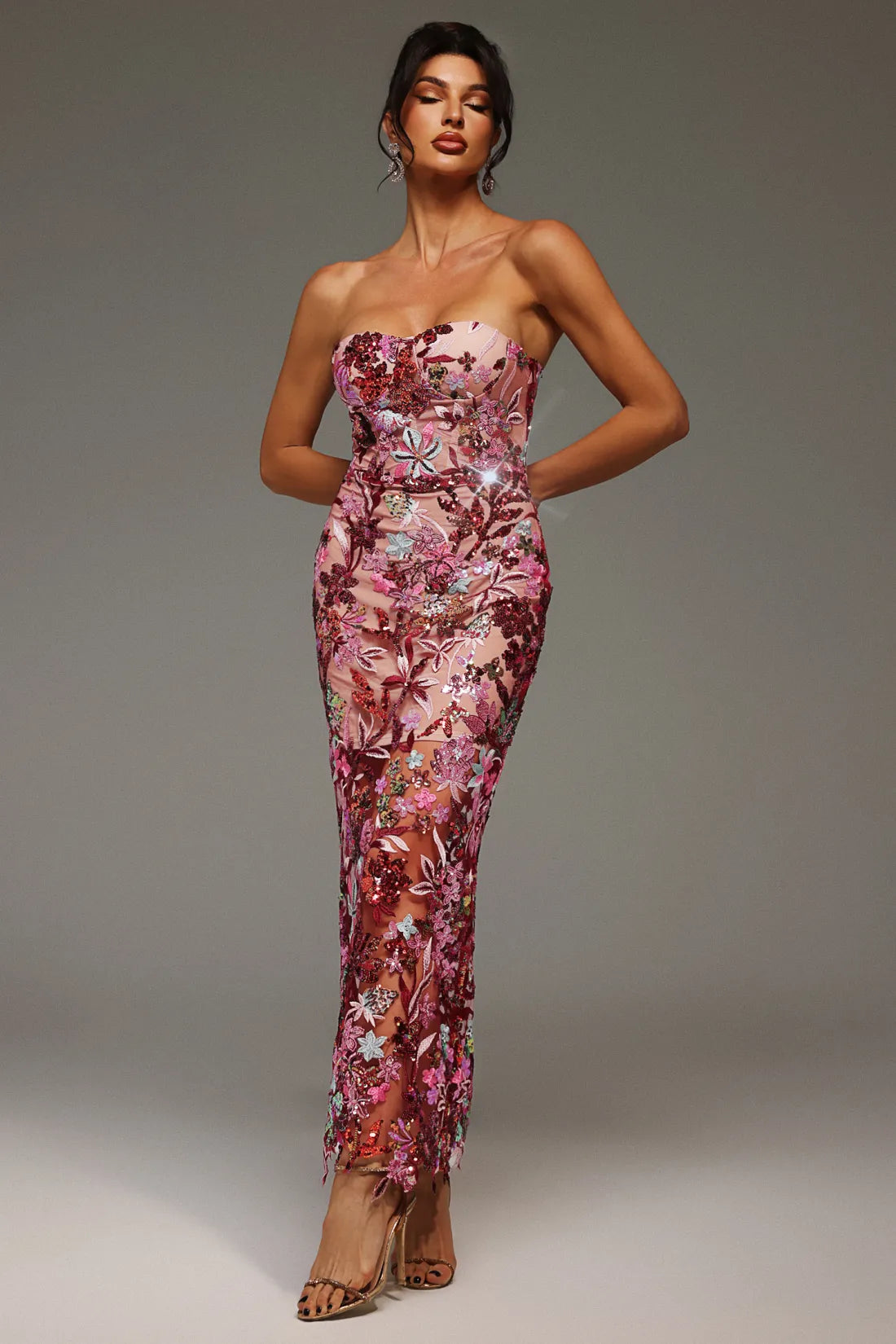 CHIC ELEGANT BACKLESS MAXI DRESS