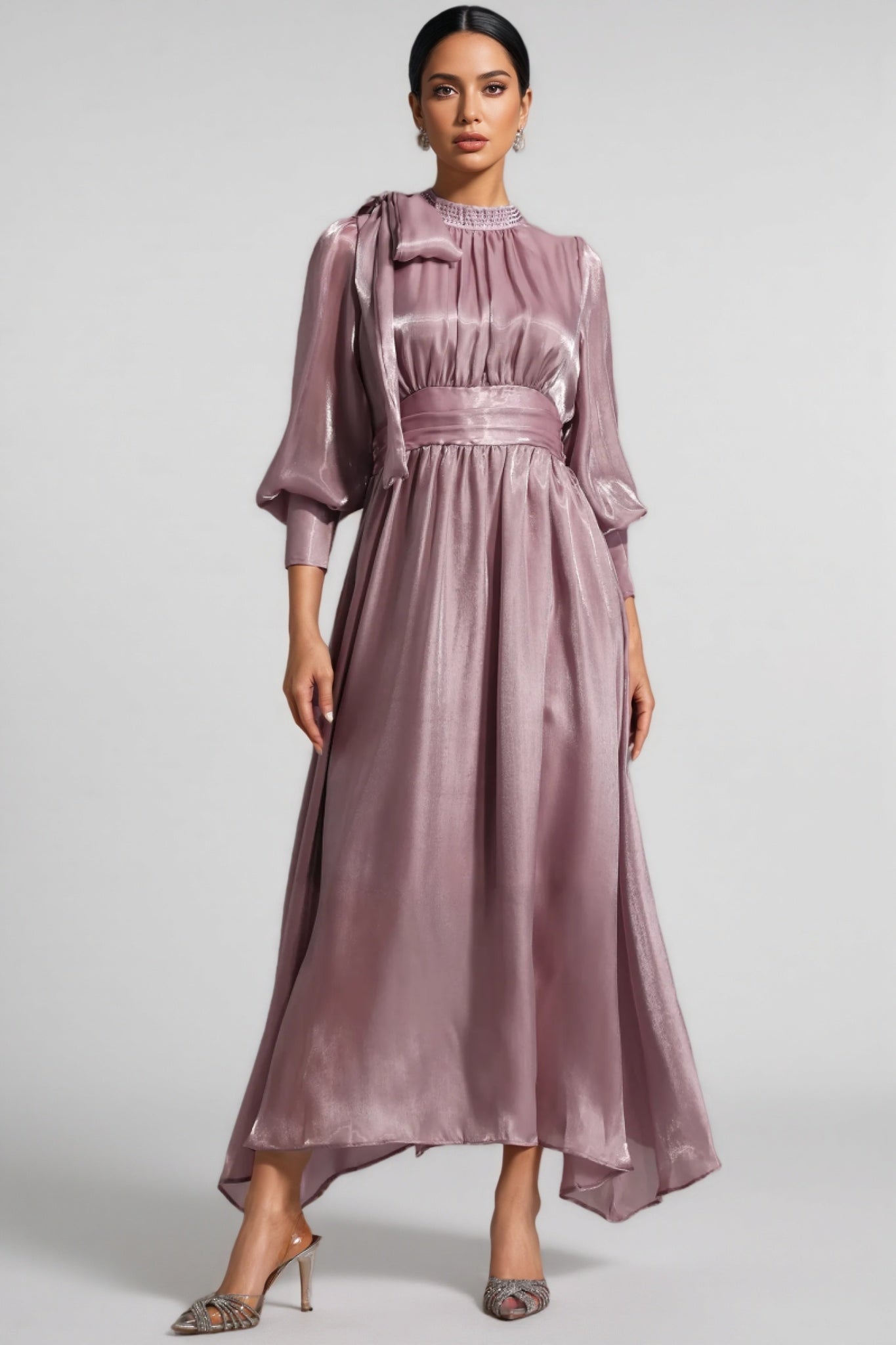 Ronans Lacing Bow Diamond Maxi Dress