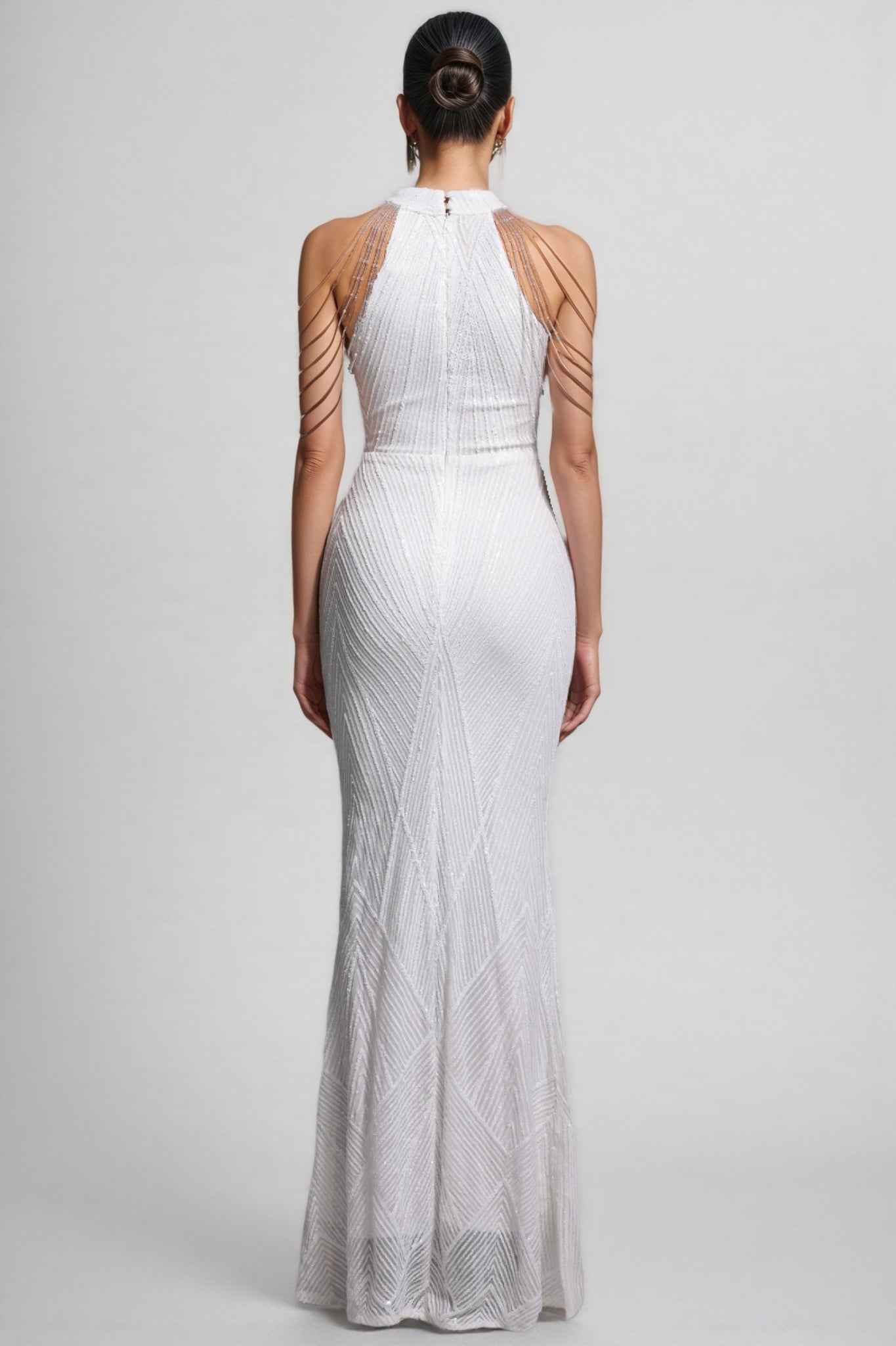 Solend Neckline Sequin Fishtail Maxi Dress - View 5