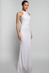 Solend Neckline Sequin Fishtail Maxi Dress - View 2