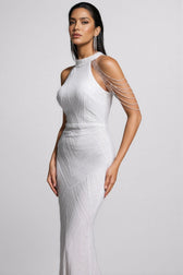 Solend Neckline Sequin Fishtail Maxi Dress - View 4