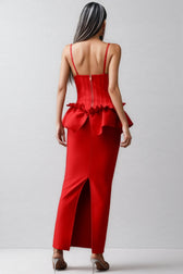 Wrelk Slim Backless Bandage Maxi Dress - View 5