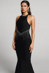 Perley Bandage Halter Fishtail Maxi Dress - View 5