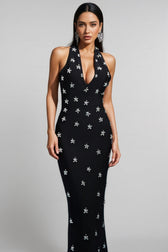 Tersaa Sleeveless Halter Diamond Bandage Maxi Dress - View 2
