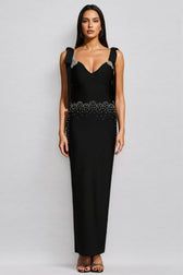 Ternan V-Neck Bow Bandage Maxi Dress - View 2