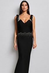 Ternan V-Neck Bow Bandage Maxi Dress - View 4