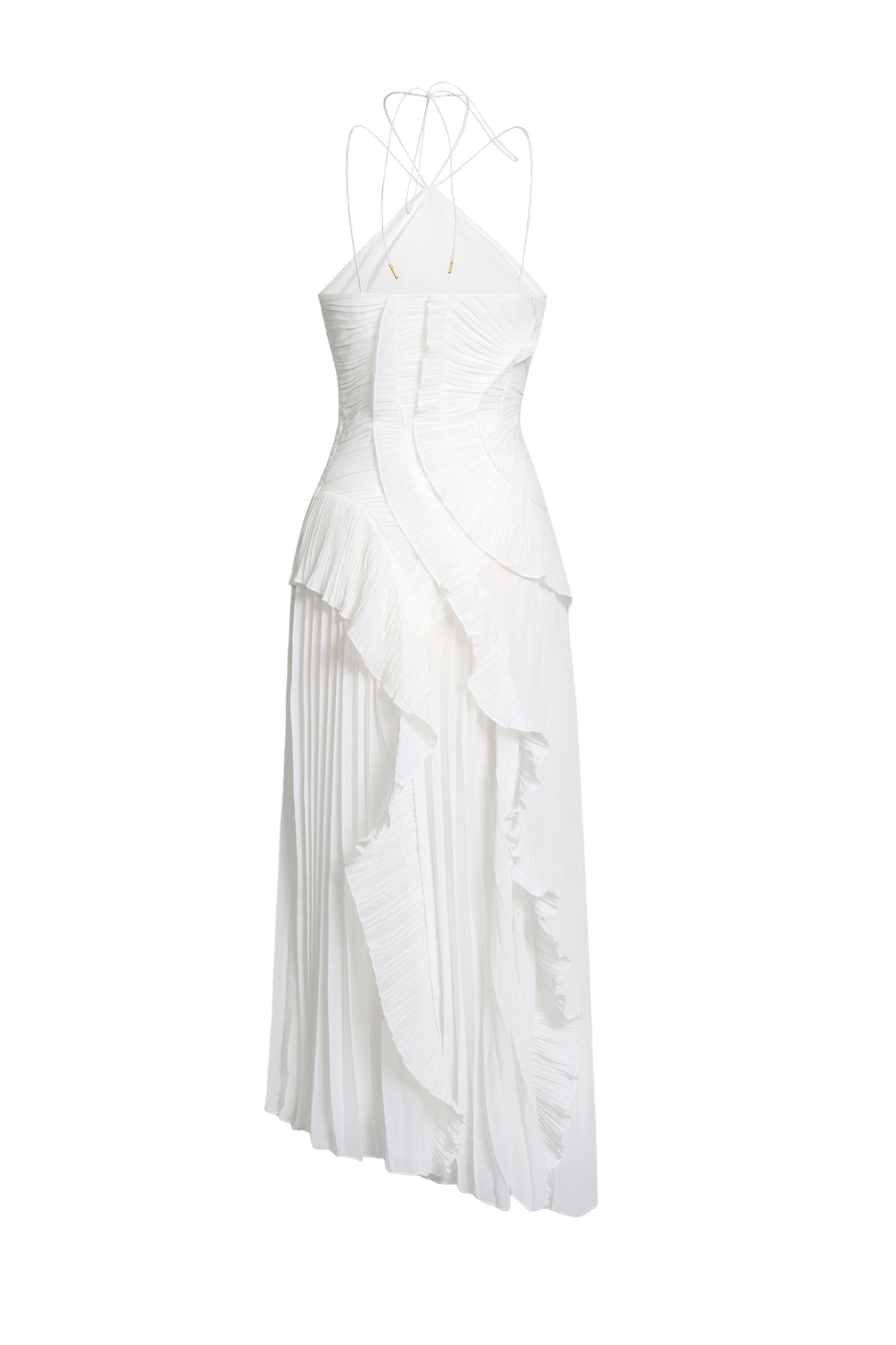 ARIA PLEATED MAXI DRESS White