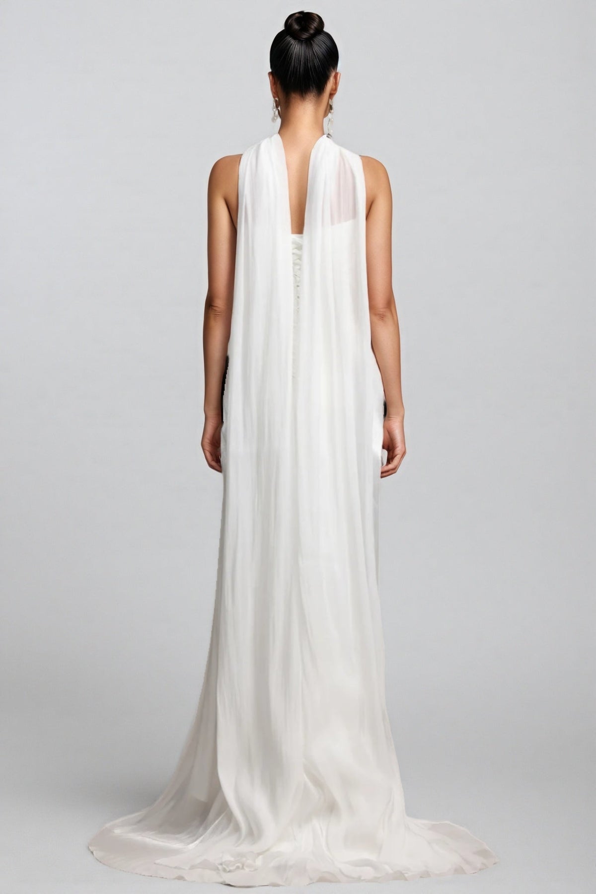 Strapless Sweetheart Neck Pleated Ruched High Split Maxi Wedding Gown 5