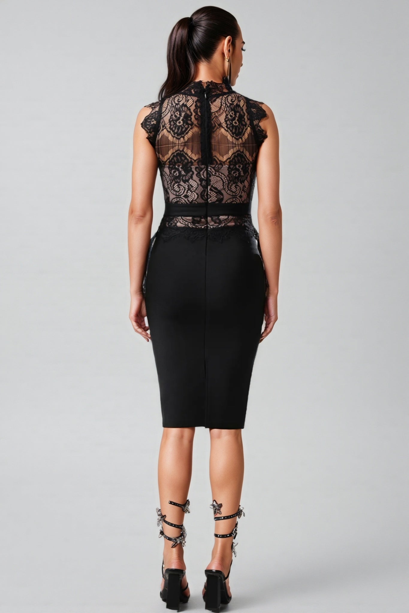 Vanessa Sleeveless Lace Bandage Midi Dress - View 5