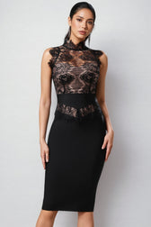 Vanessa Sleeveless Lace Bandage Midi Dress - View 4