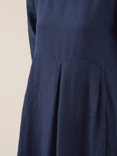 Pleated Round Neck Pocket A-Line Maxi Dress 29